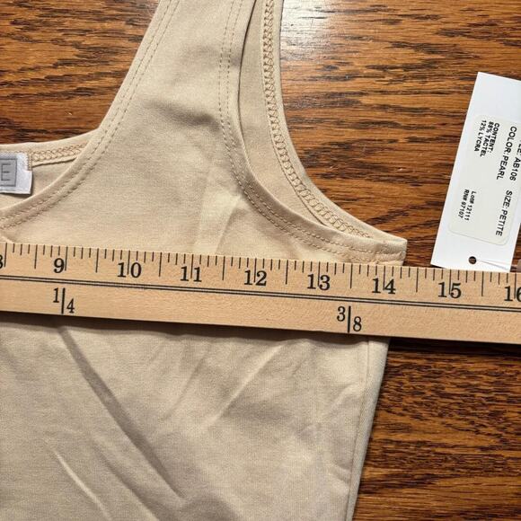 A'nue Thin Strap Tank Top Stretchy Pearl Women's Size Small Made in USA NWT - Picture 10 of 13
